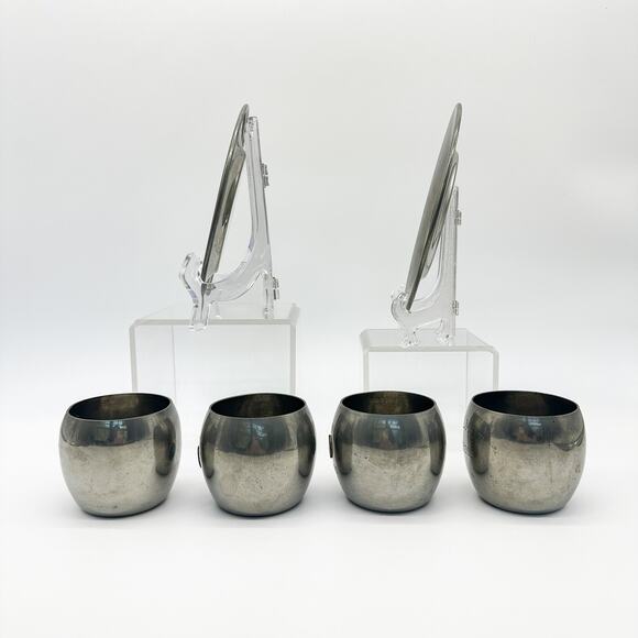 Vintage Auto Racing Trophy Cups Plates MCM Pewter Man Cave Decor Wilmot 1960s - Picture 10 of 13